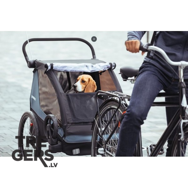Suns Thule Courier 2 velo piekabē braukšanas laikā (attēlā cita krāsa)