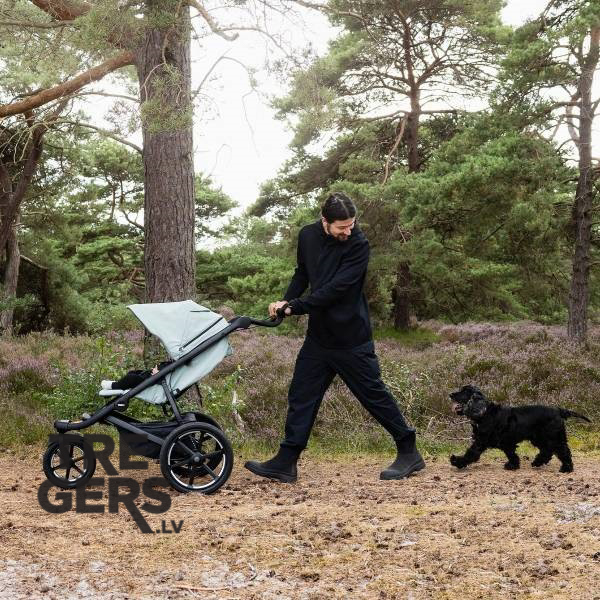 Thule Urban Glide 3 Rati mist green krāsā, Urban Glide 3 miglas zaļā, Thule Urban Glide 3, Urban Glide 3, Thule Urban Glide rati, Thule rati skriešanai, Sporta rati skriešanai, 3 riteņu bērnu rati, Bērnu rati visurgājējs 